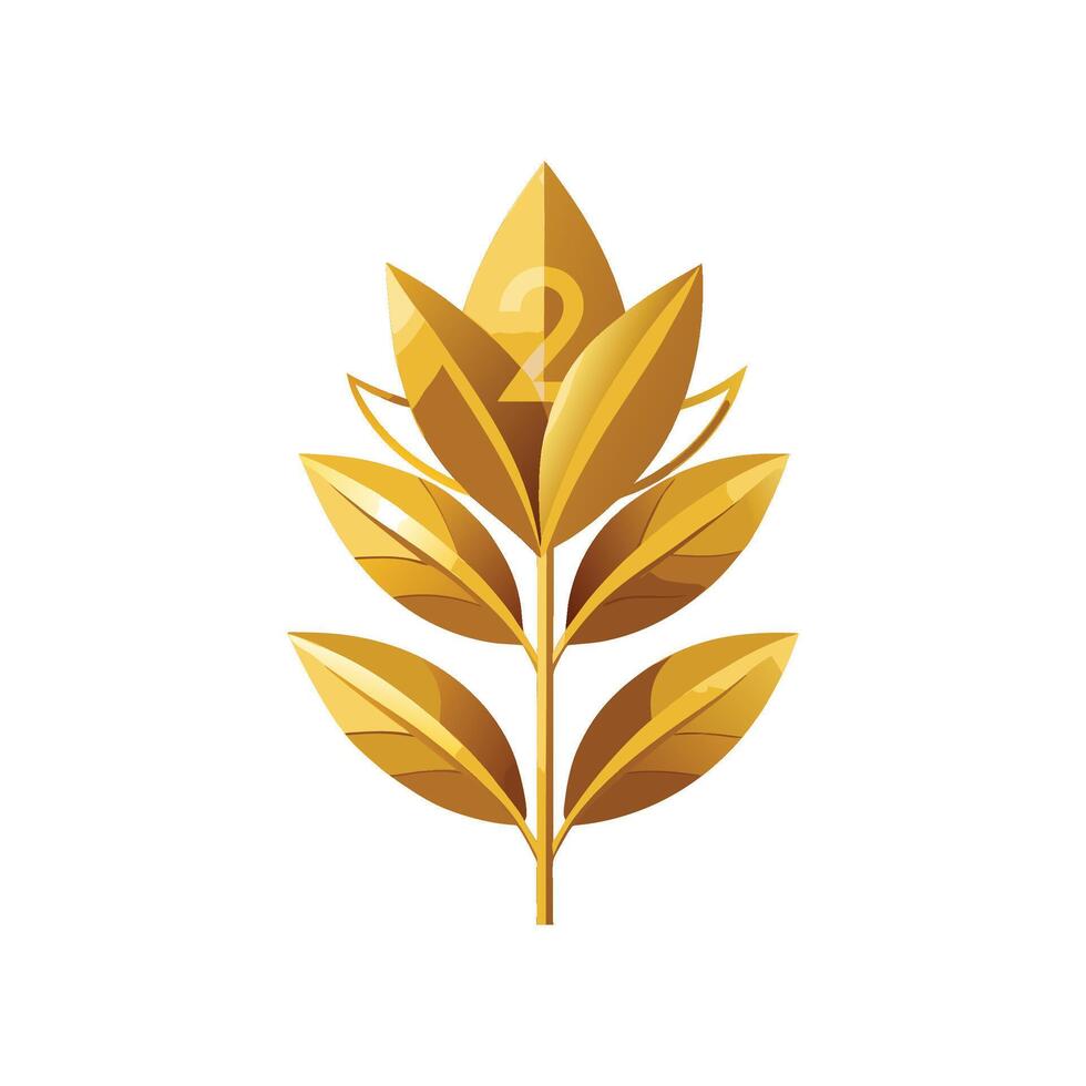 Luxurious Gold Plant Design Illustration vector