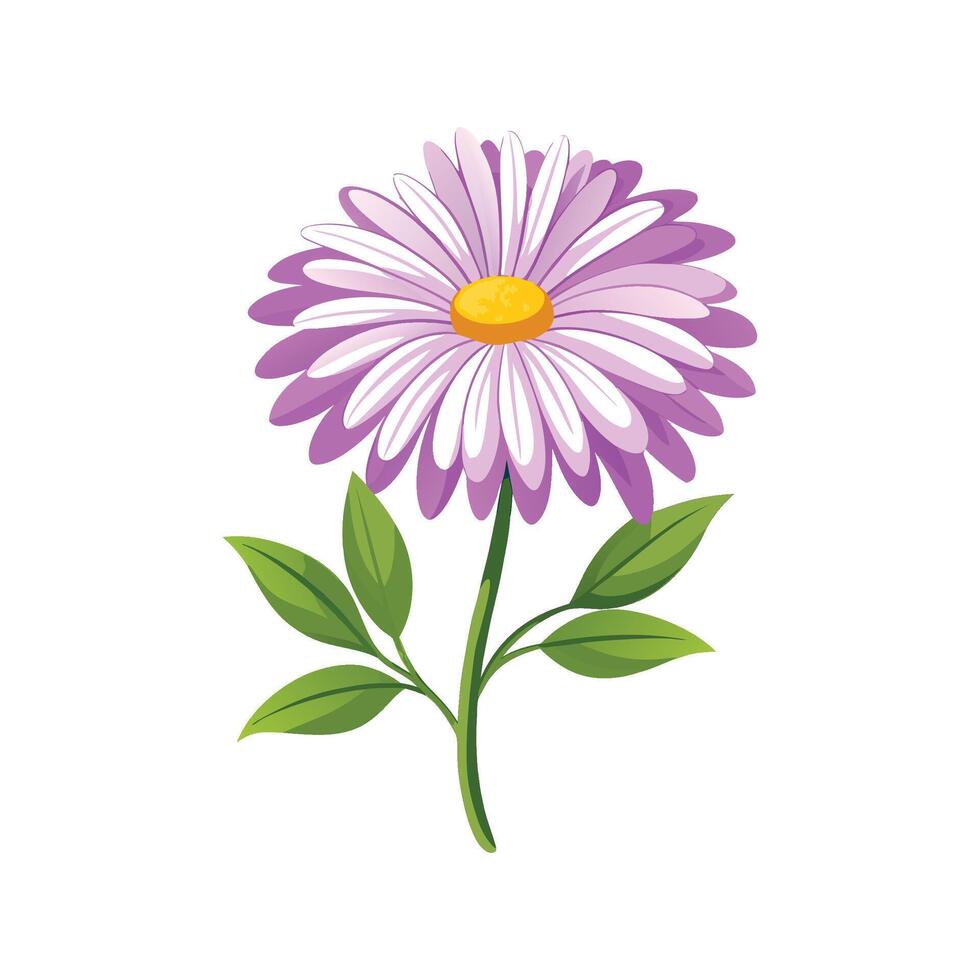 Michaelmas Daisy Artistic Design vector