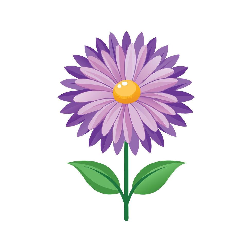 Michaelmas Daisy Elegant Artwork vector
