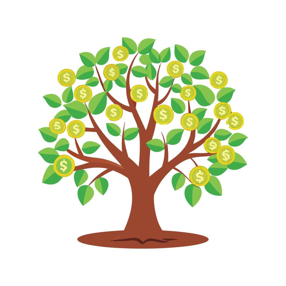 Elegant Money Tree Plant Artwork vector