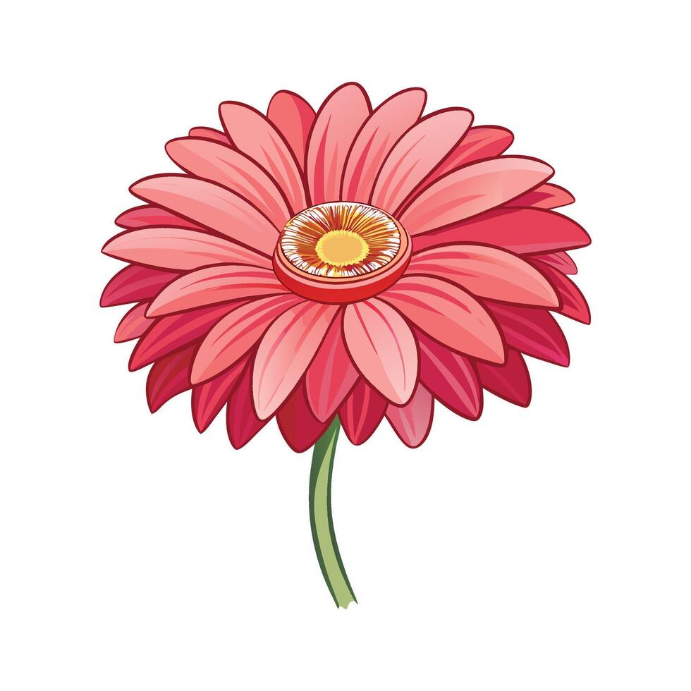 Stylish Opening Gerbera Flower Art vector
