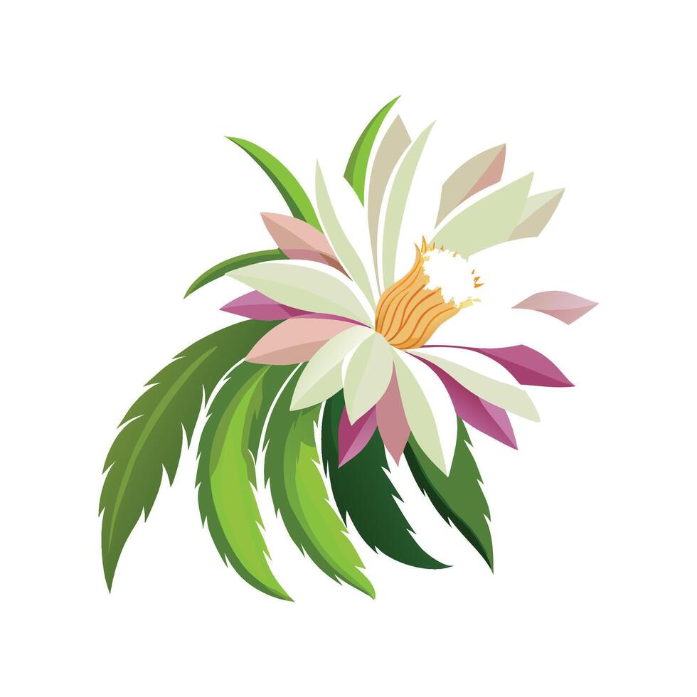 Elegant Orchid Cactus Plant Design vector
