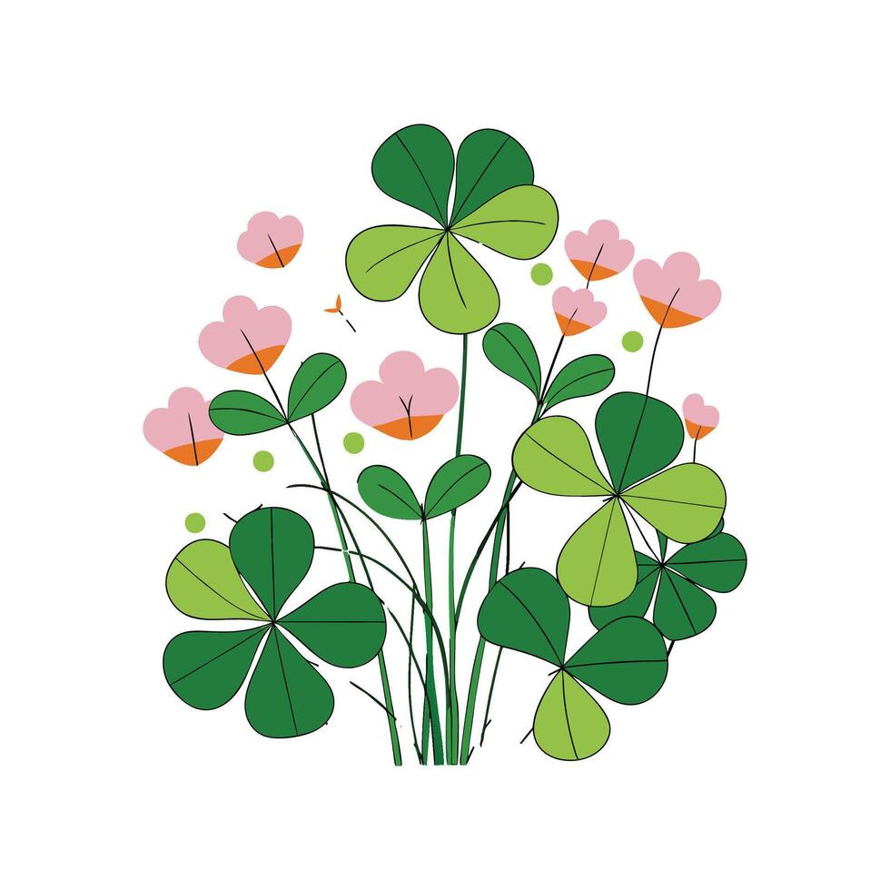 Creative Oxalis Plant Artwork vector