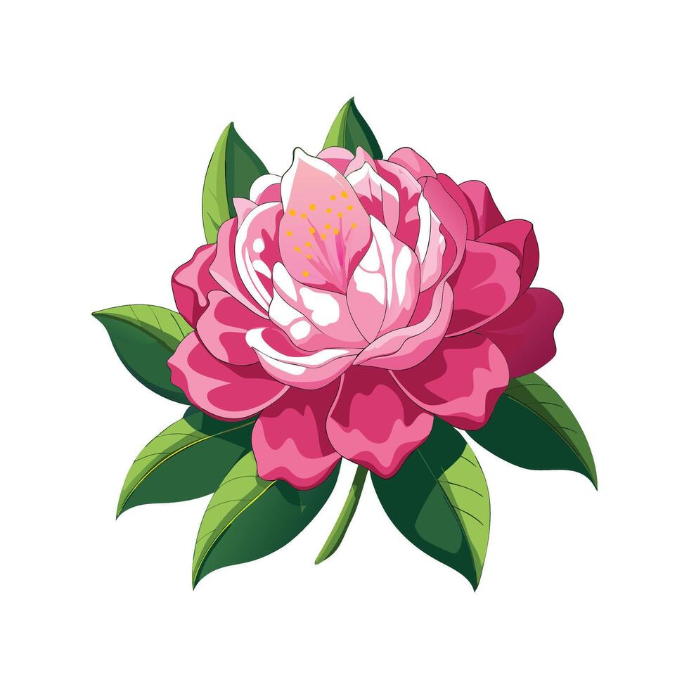 Stylish Rhododendron Flower Artwork vector