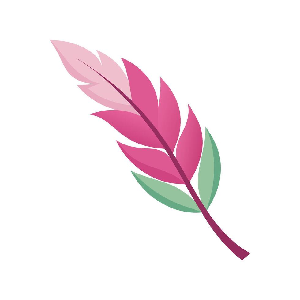 Stylish Pink Quill Leaf Graphic vector
