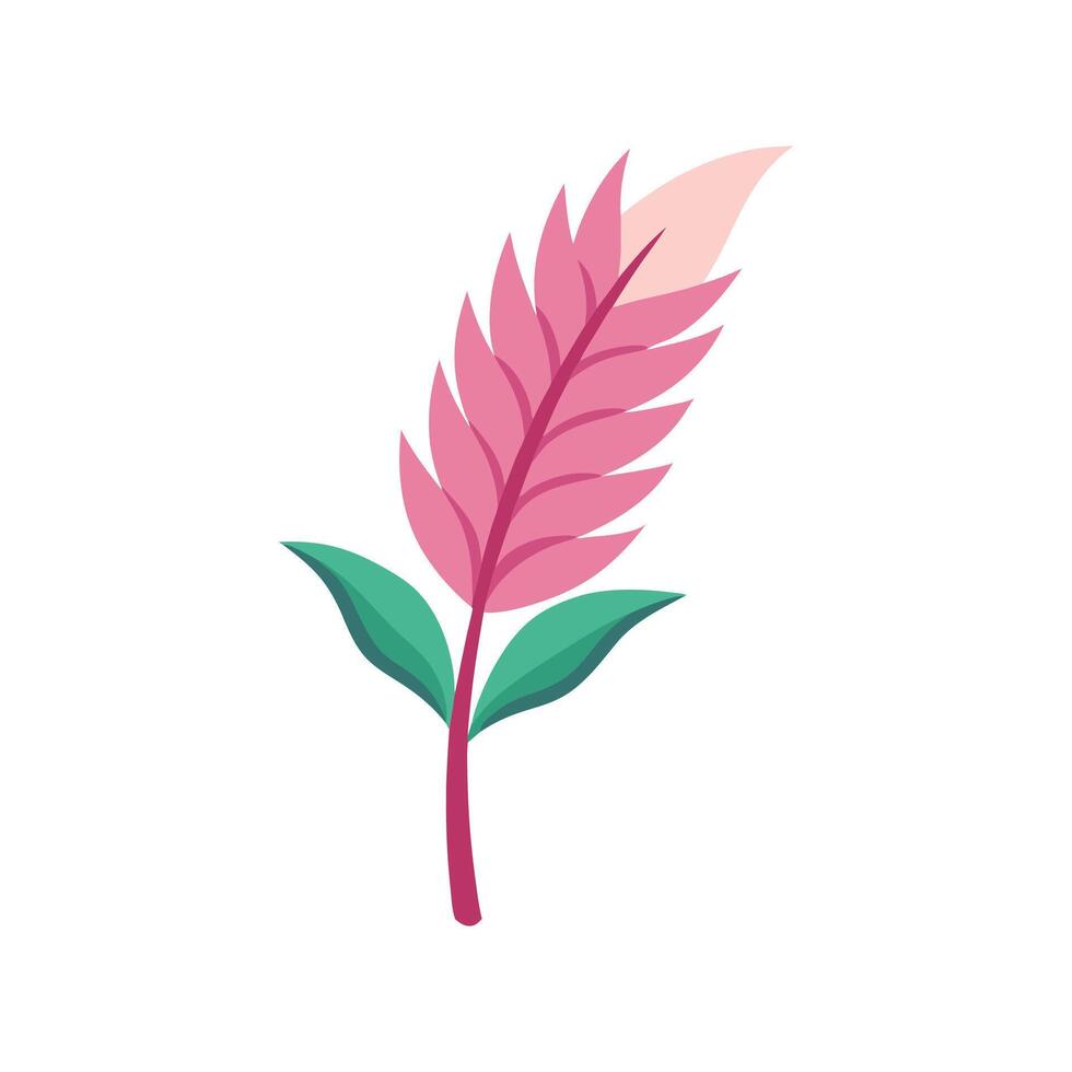 Elegant Pink Quill Leaf Design vector