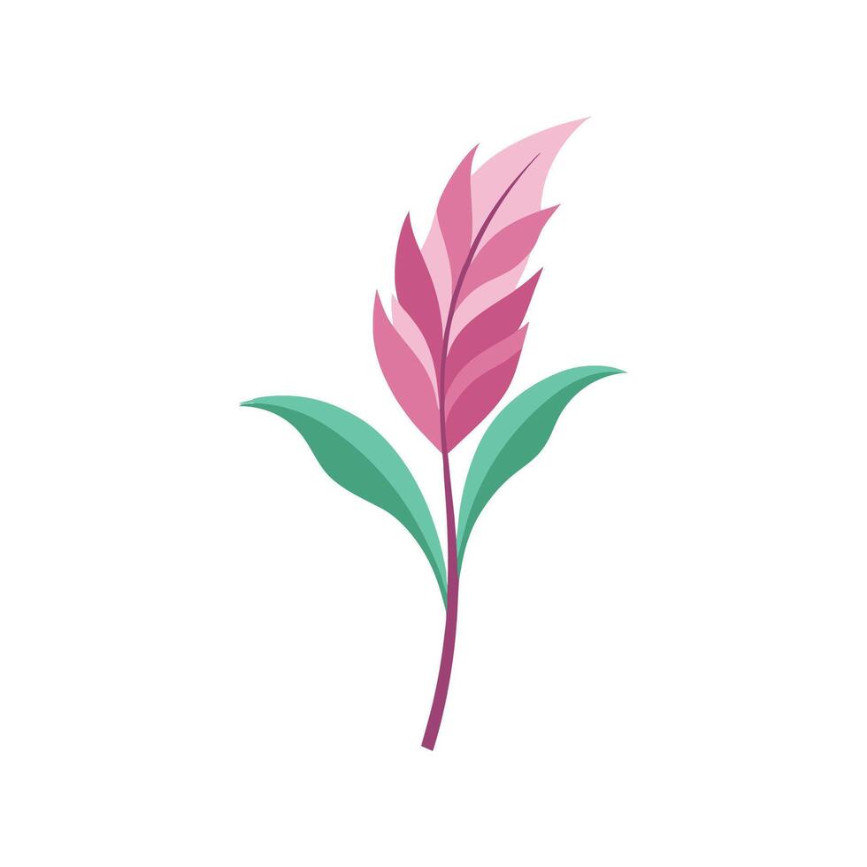 Charming Pink Quill Leaf Design vector