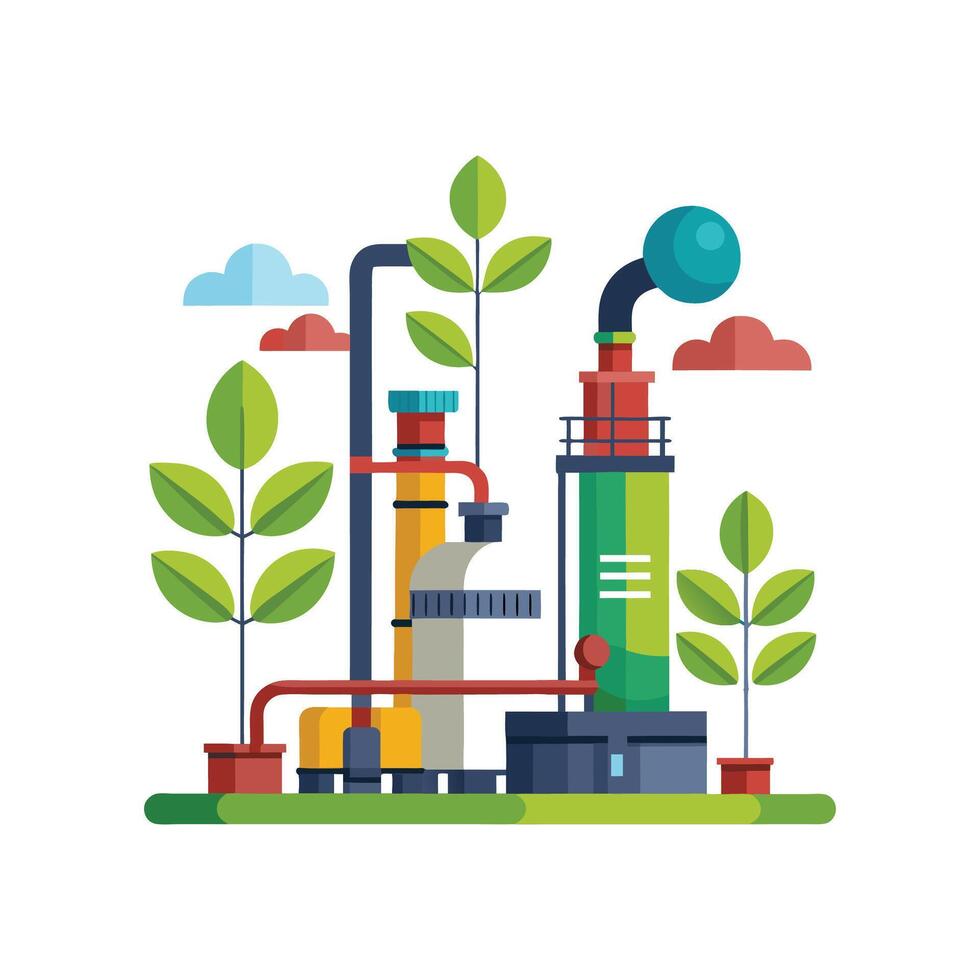 Vibrant Pipe Plant Graphic Artwork vector