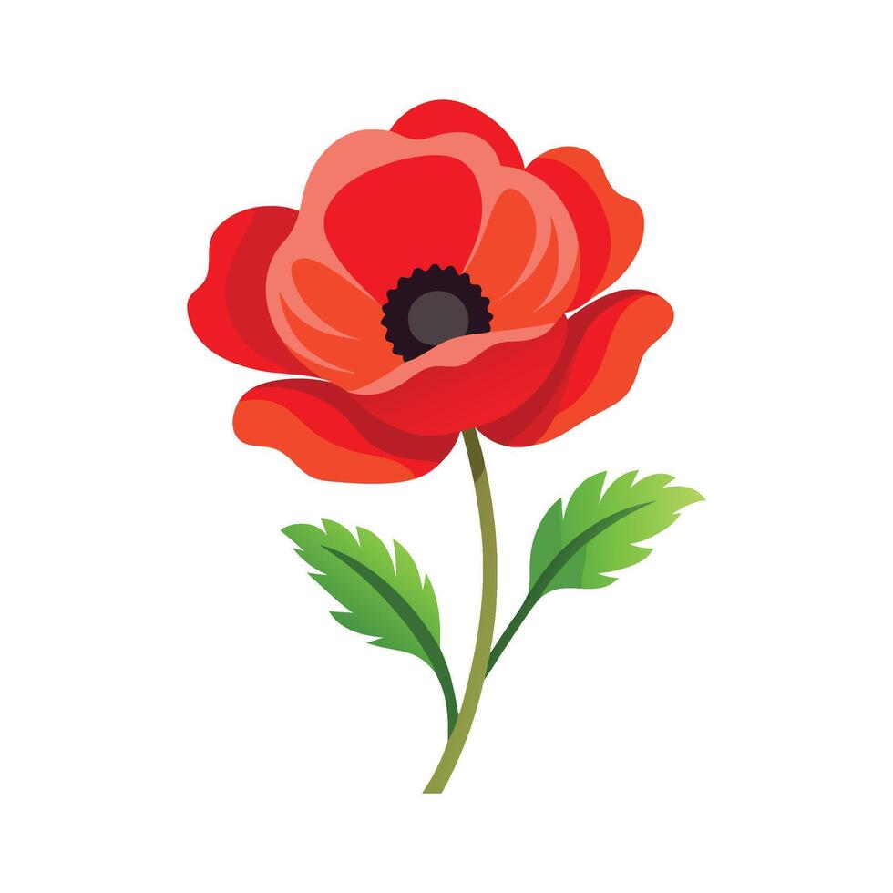 Stylish Poppy Flower Graphic Design vector