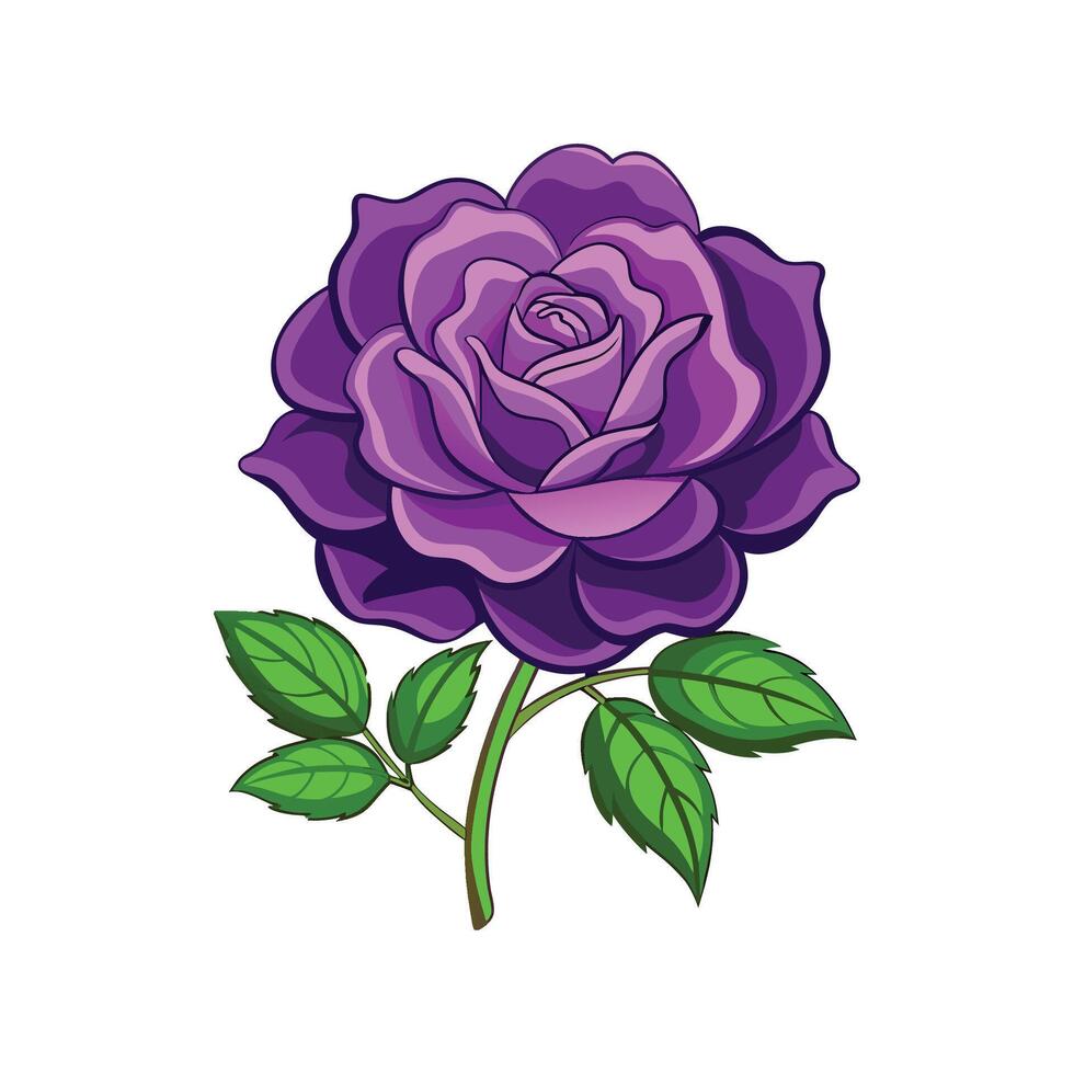 Vibrant Purple Rambler Rose Plant Design vector