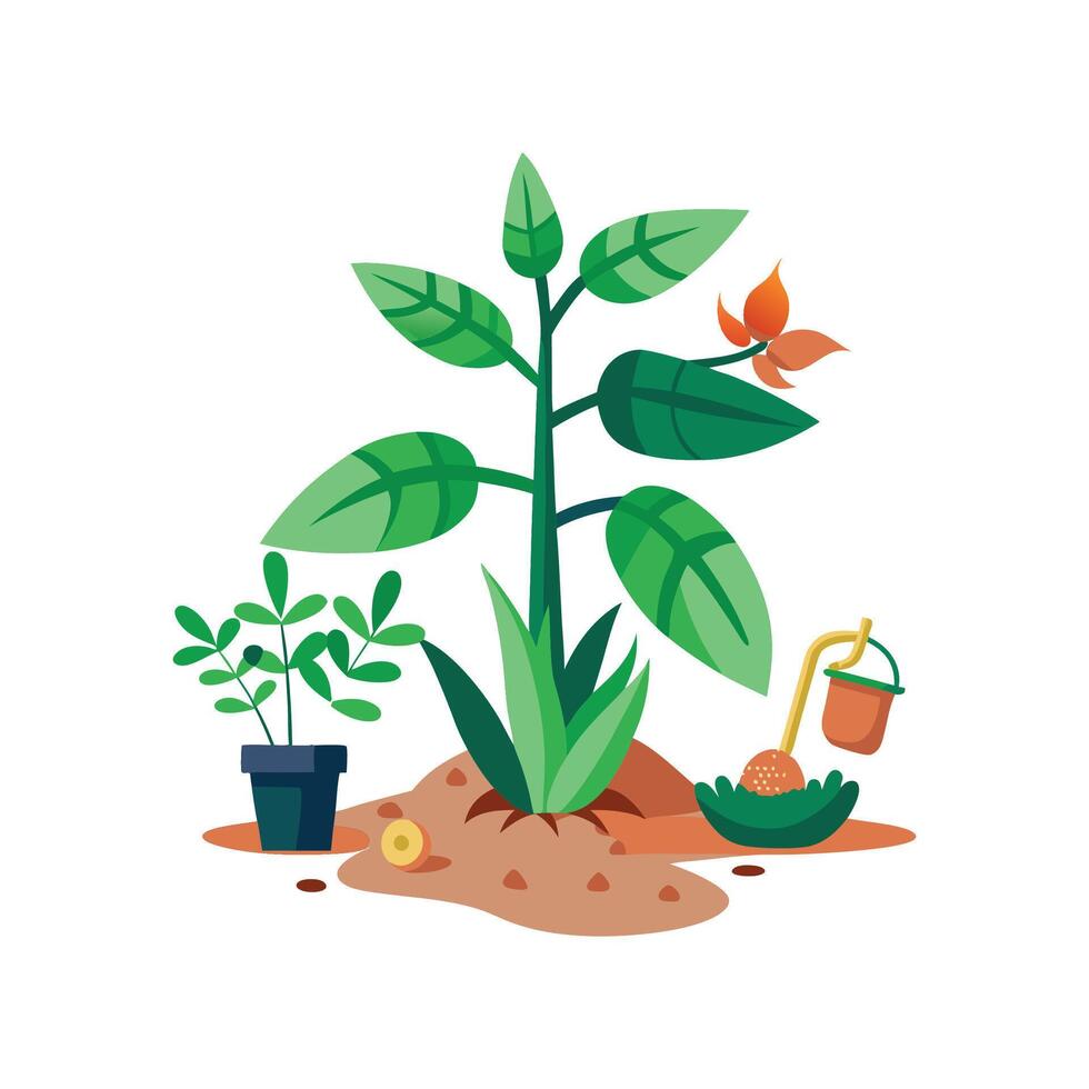 Elegant Rummaging Plant Design vector