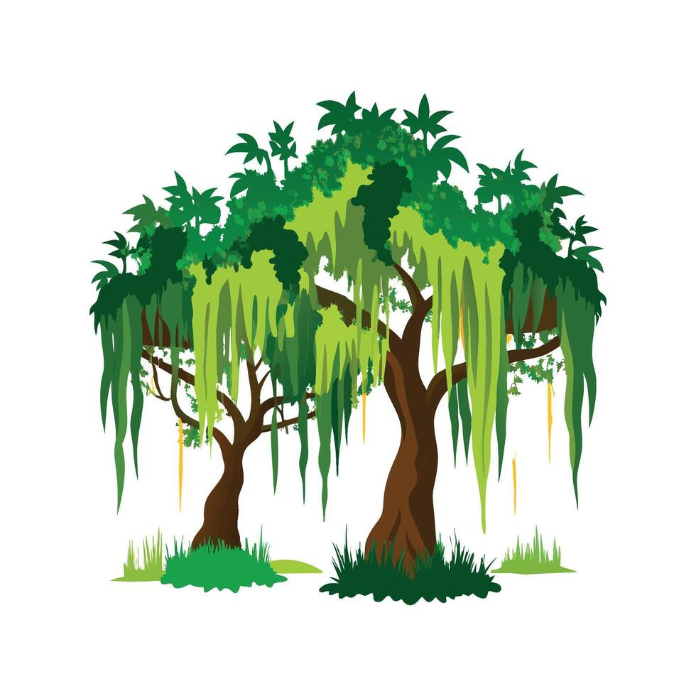 Stylish Spanish Moss Artwork vector