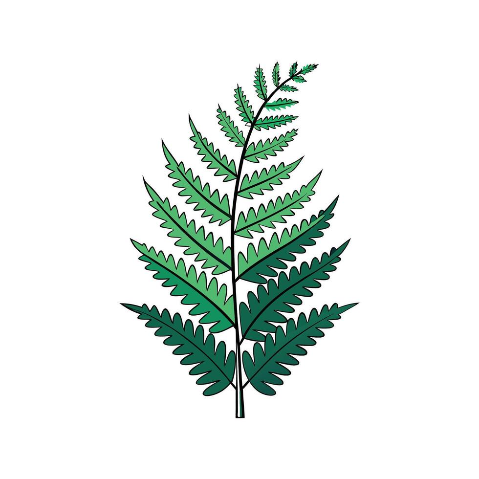 Elegant Stitching Fern for Home Decor vector