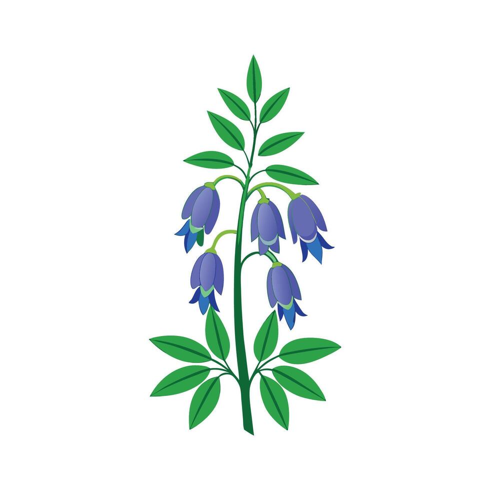Stylish Aconitum Flower Artistic Design vector