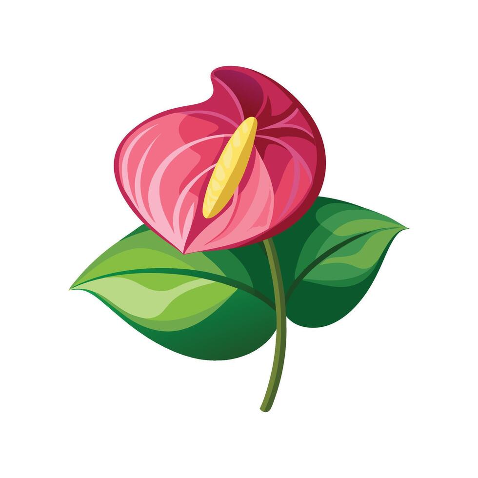 Stylish Anthurium Plant Artwork. vector