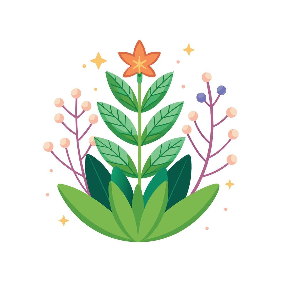 Charming Astroloba Flower Nature Illustration vector