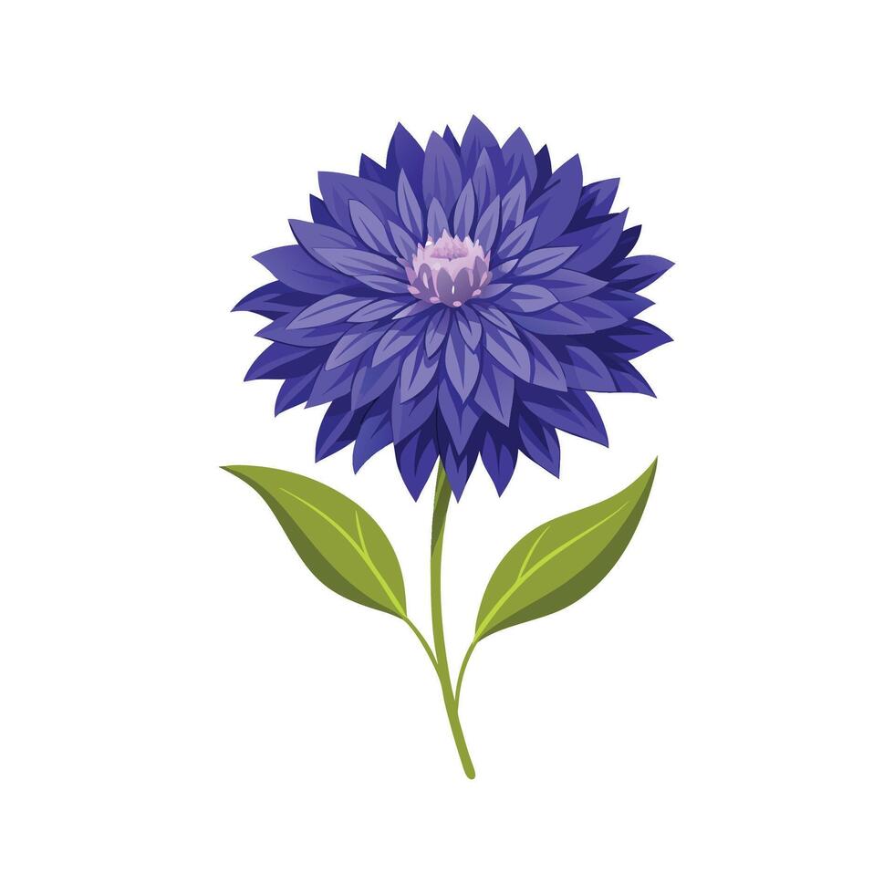Stylish Bachelors Button Flower Design Art vector