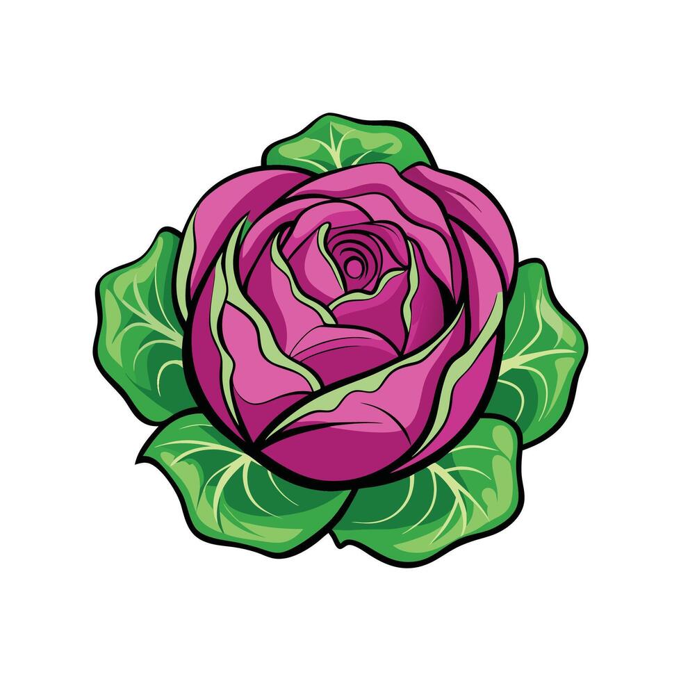 Stunning Cabbage Rose Floral Design vector