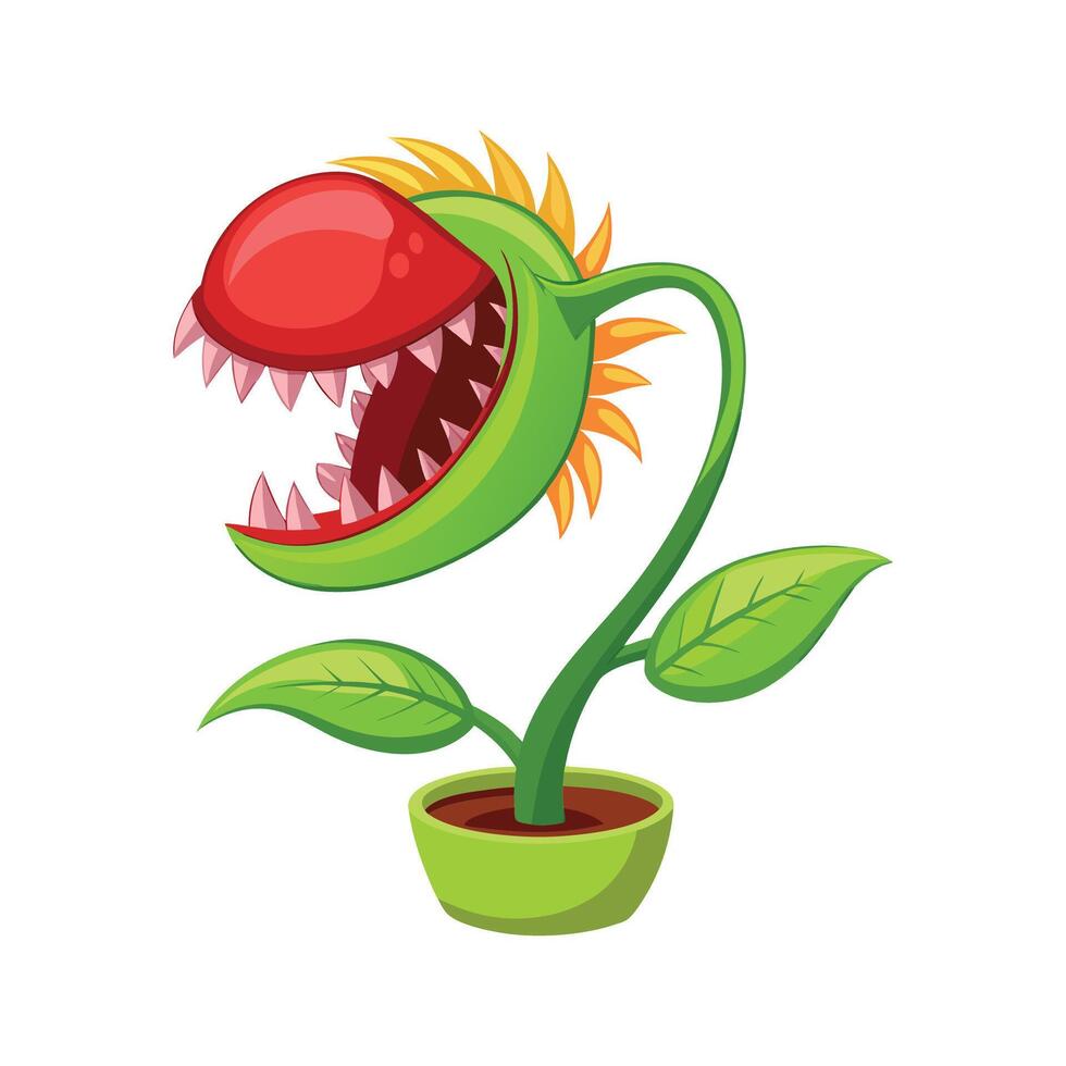 Captivating Carnivorous Plant Floral Design vector
