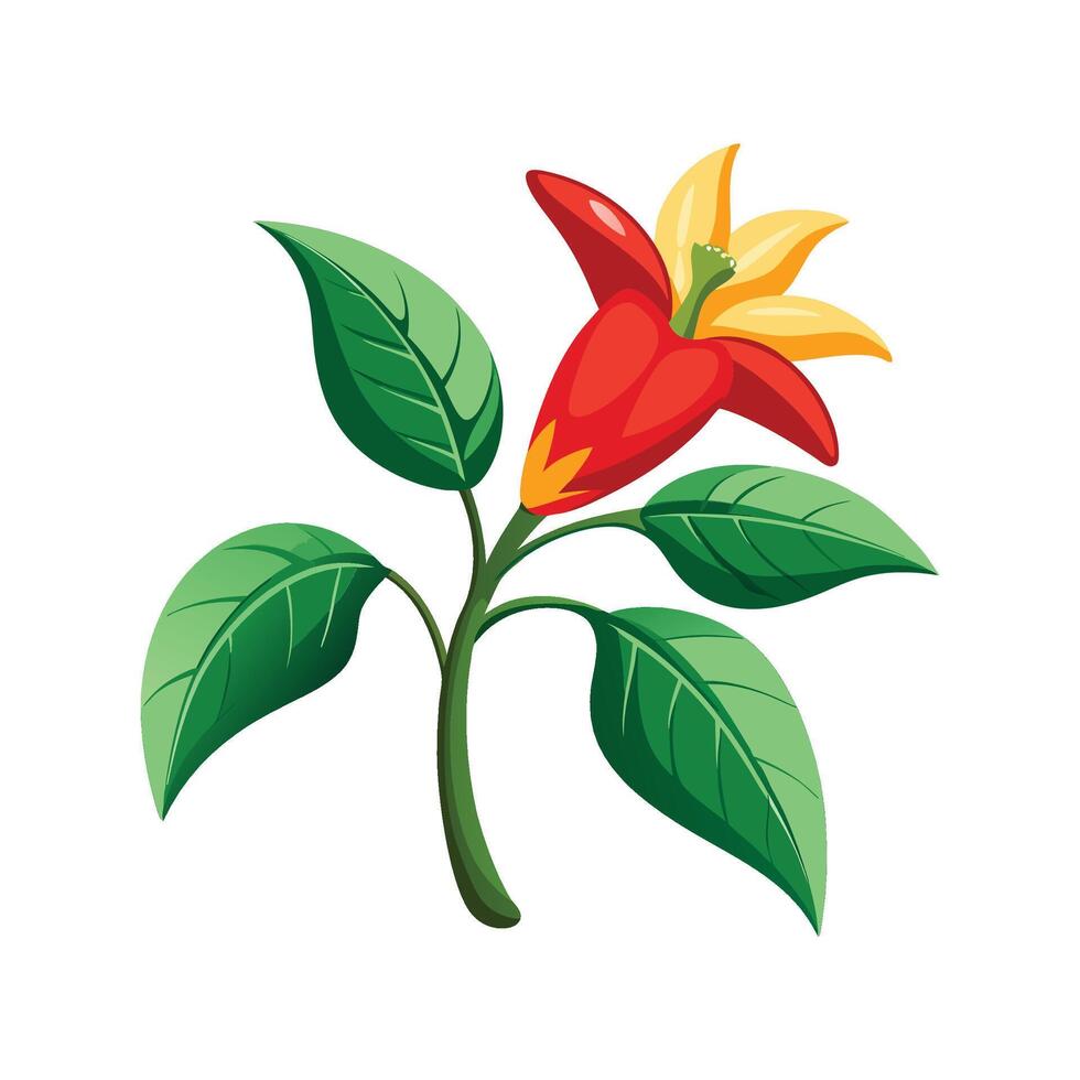 Stylish Chili Pepper Flower Design vector