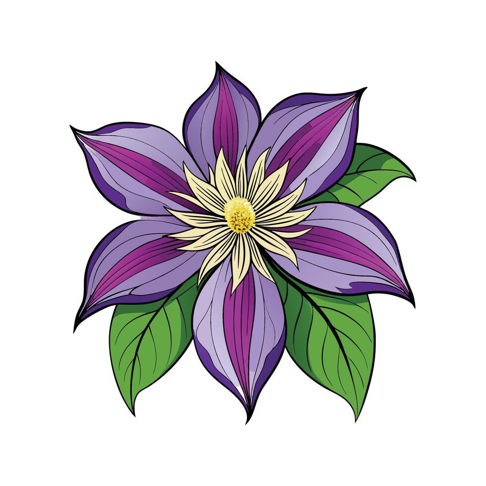 Charming Clematis Floral Art vector
