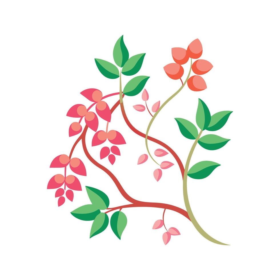 Elegant Coral Vine Floral Design vector