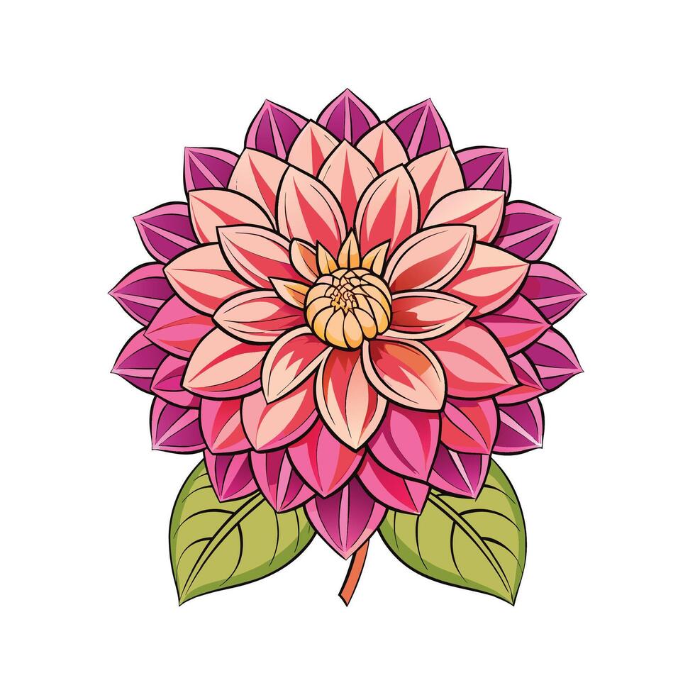 Vibrant Dahlia Flower Design vector