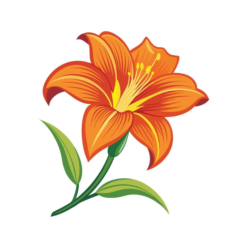 Vibrant Daylily Flower Design vector