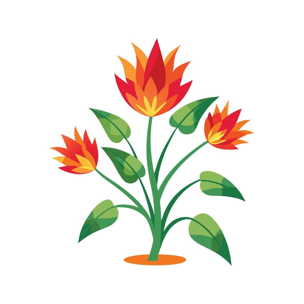 Charming Firecracker Plant with Bright Colors vector