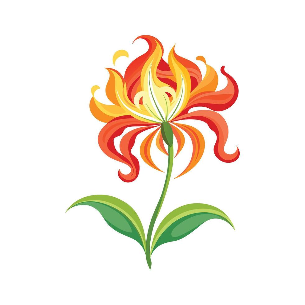 Elegant Flame Lily Plant Design vector