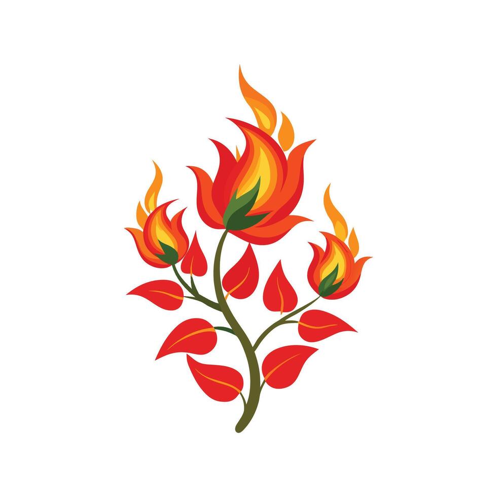Elegant Flame Vine Plant Design vector