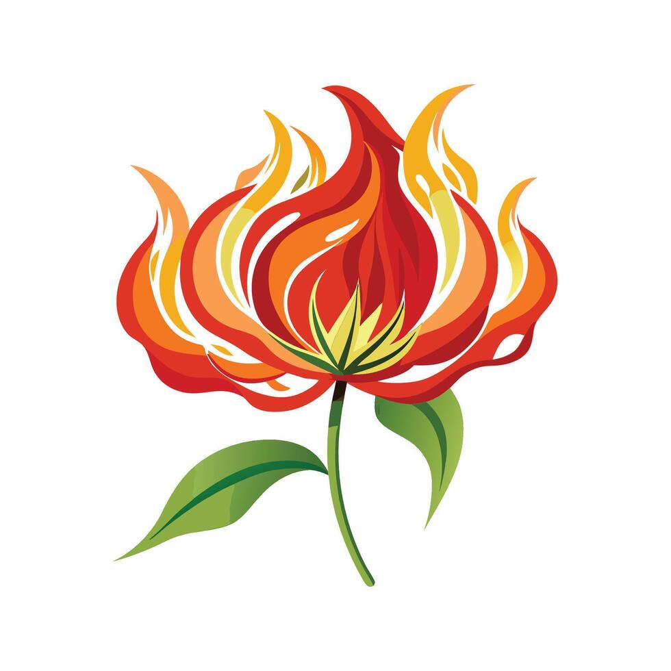 Elegant Flame Lily Design with Artistic Flair vector