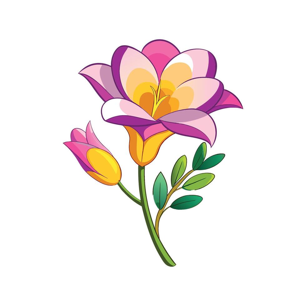 Elegant Freesia Flower with Striking Appearance vector