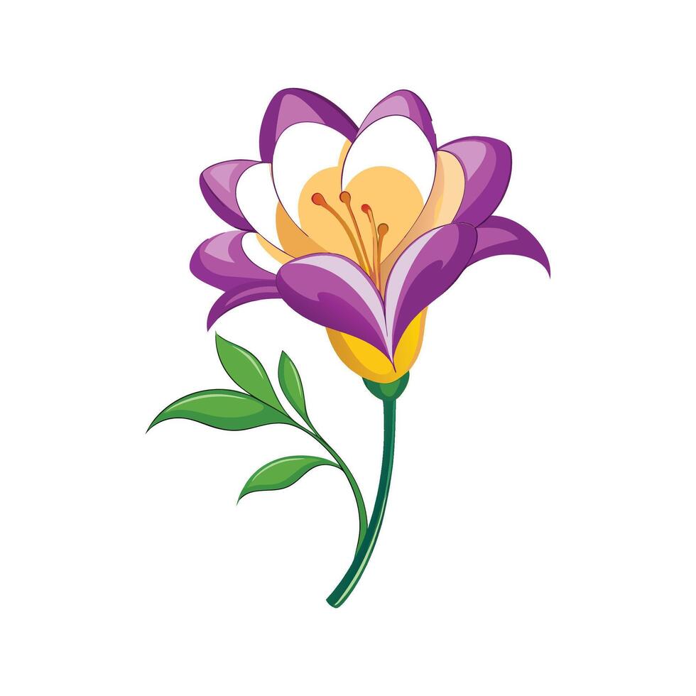 Freesia Flower Design with Colorful Blooms vector