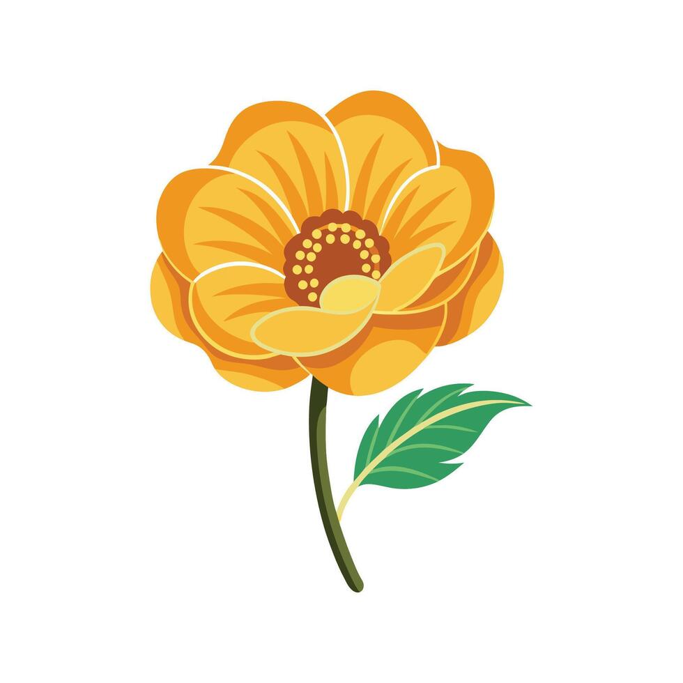 Charming Golden Poppy with Unique Features vector