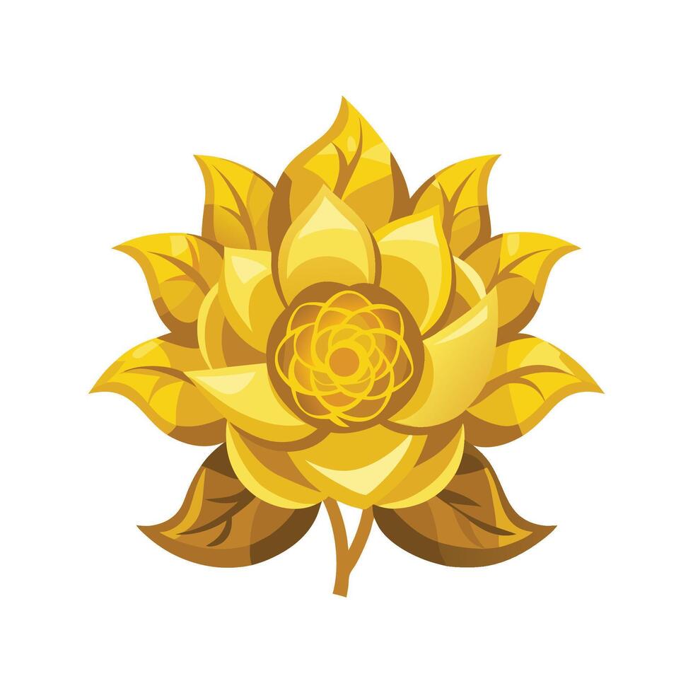 Charming Gold Flower with Colorful Blooms vector