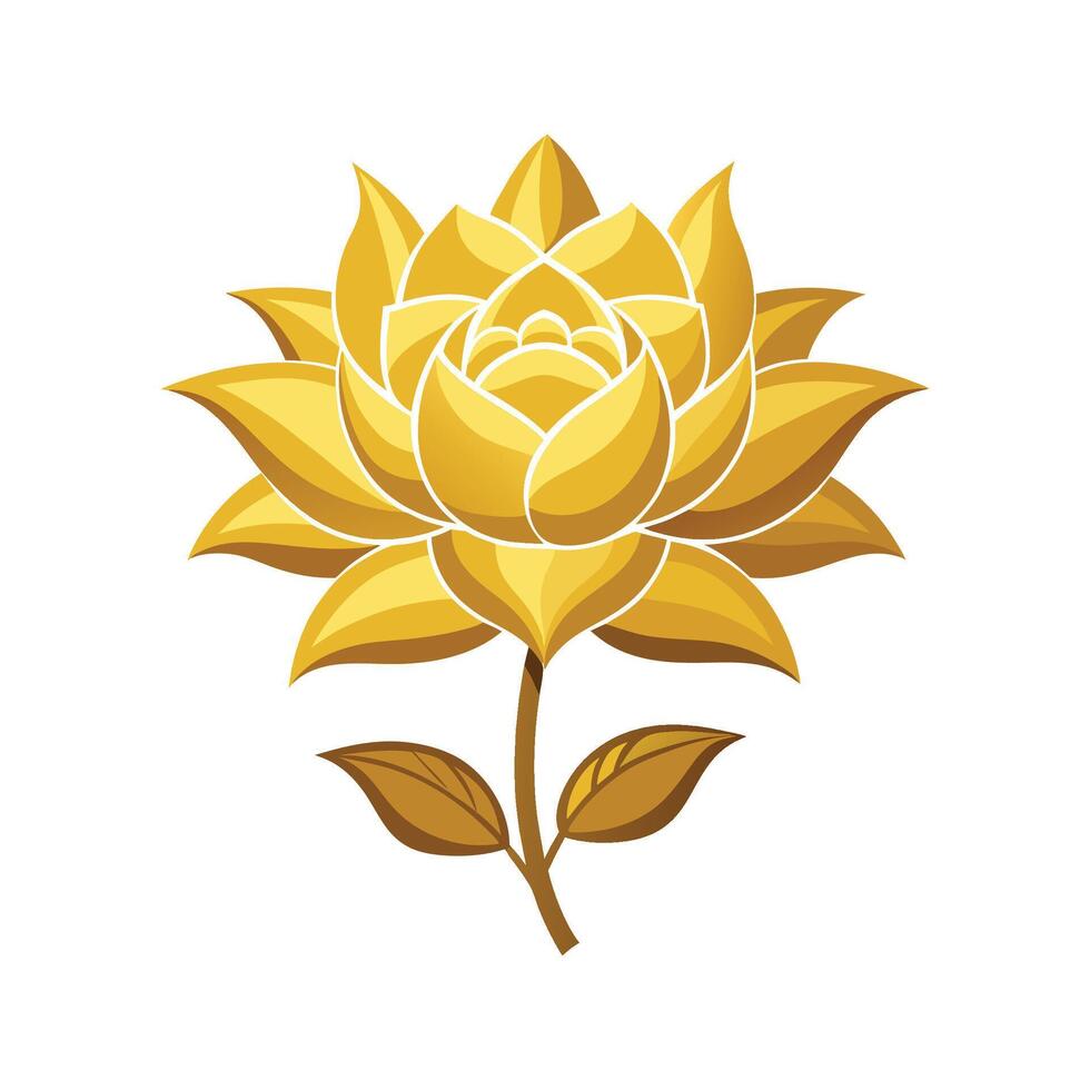 Elegant Gold Flower Design with Striking Appearance vector