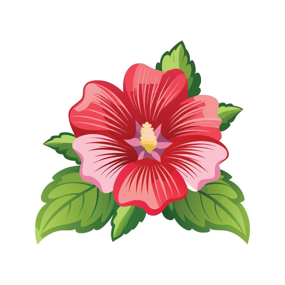 Charming Hollyhock Plant Design vector