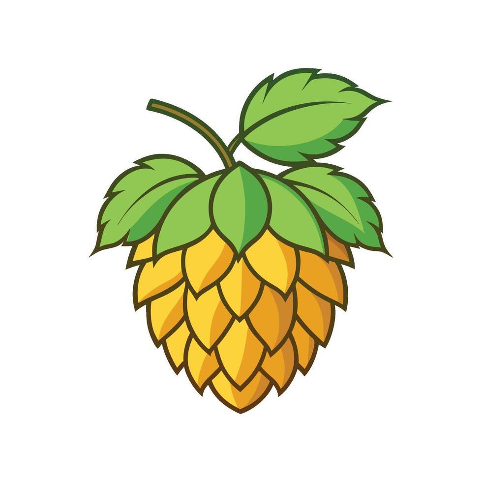 Vibrant Hops Flower Design with Unique Features vector