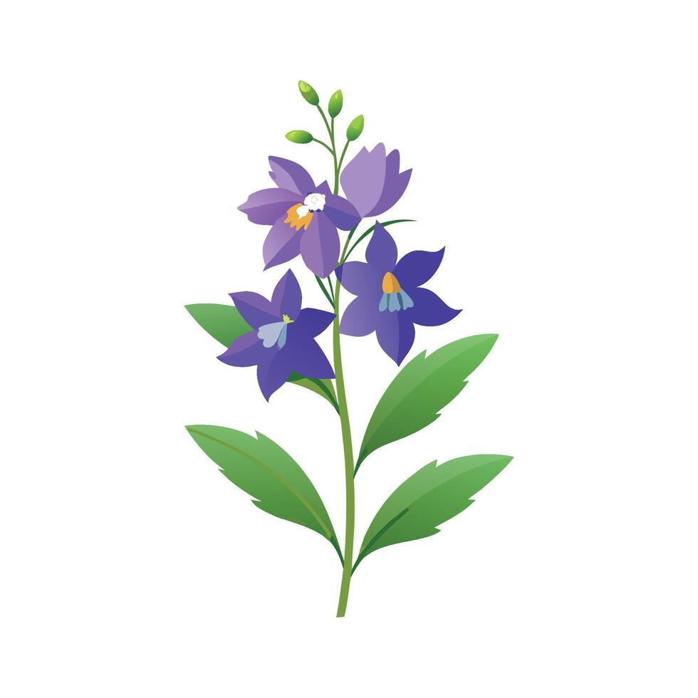Stunning Larkspur Plant with Colorful Blooms vector