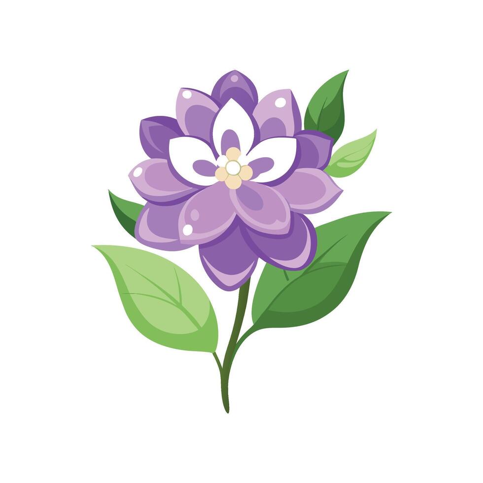 Vibrant Lilac Flower Design with Bright Colors vector