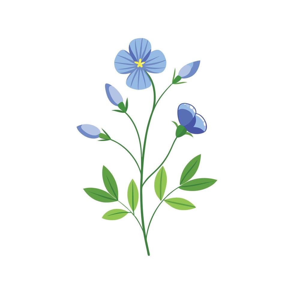 Elegant Linum Flower Design with Striking Appearance vector