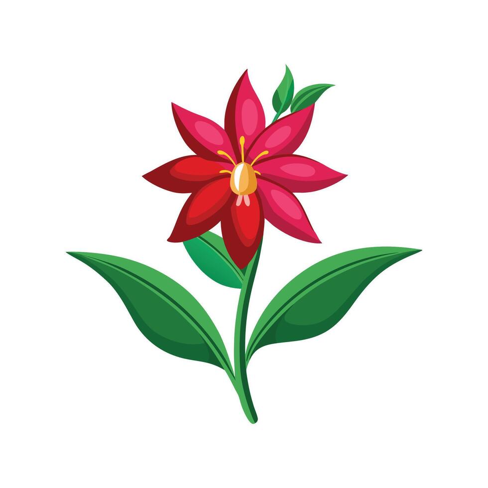 Charming Lobelia Cardinalis Plant Design vector