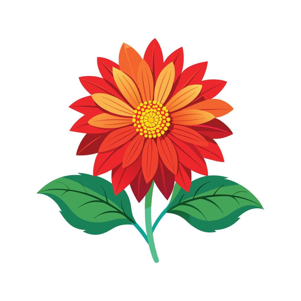 Vibrant Mexican Sunflower Plant with Bright Colors vector