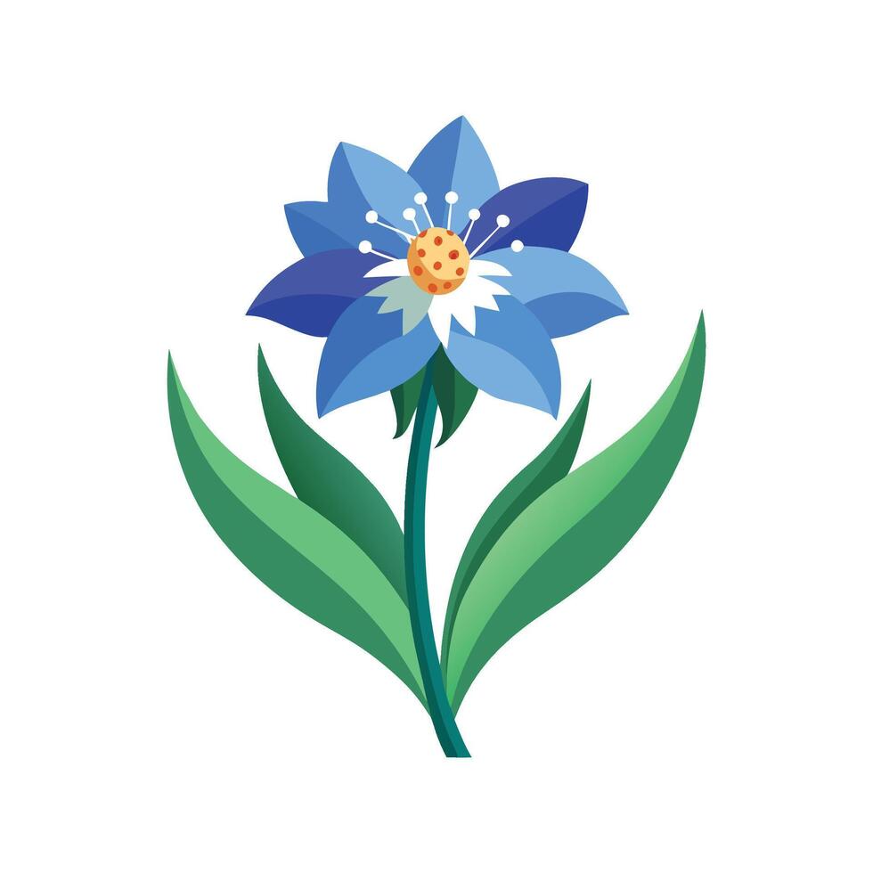 Charming Mountain Bluet Plant Design vector
