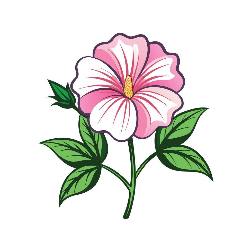 Elegant Musk Mallow for Artistic Floral Designs vector