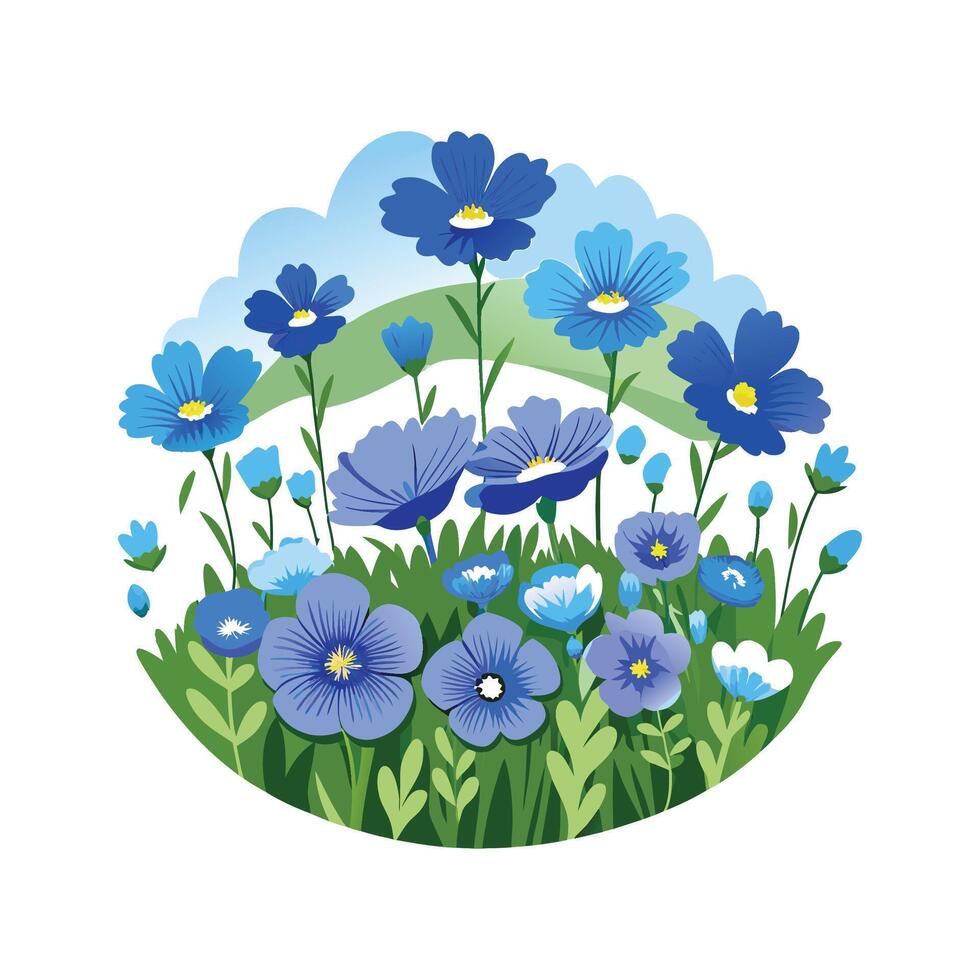 Charming Nemophila Design for Floral Art vector
