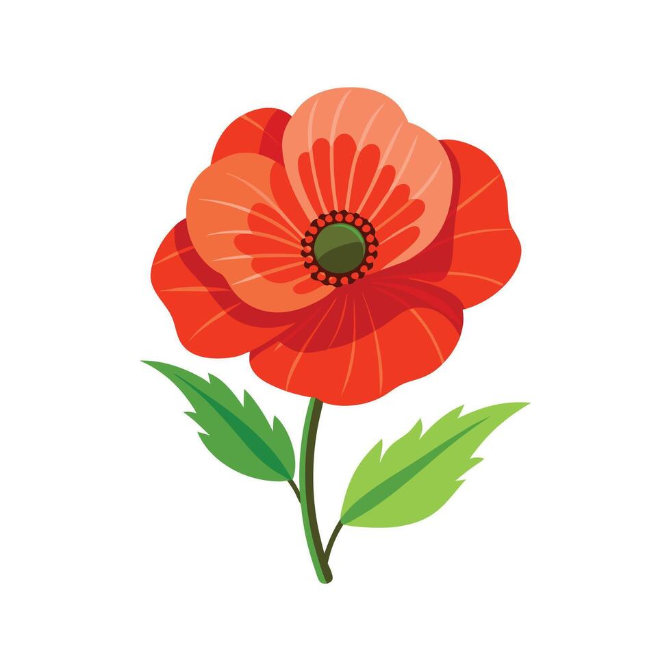Stylish Poppy Flower Design vector
