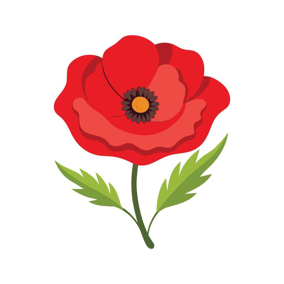 Beautiful Poppy Plant Design vector