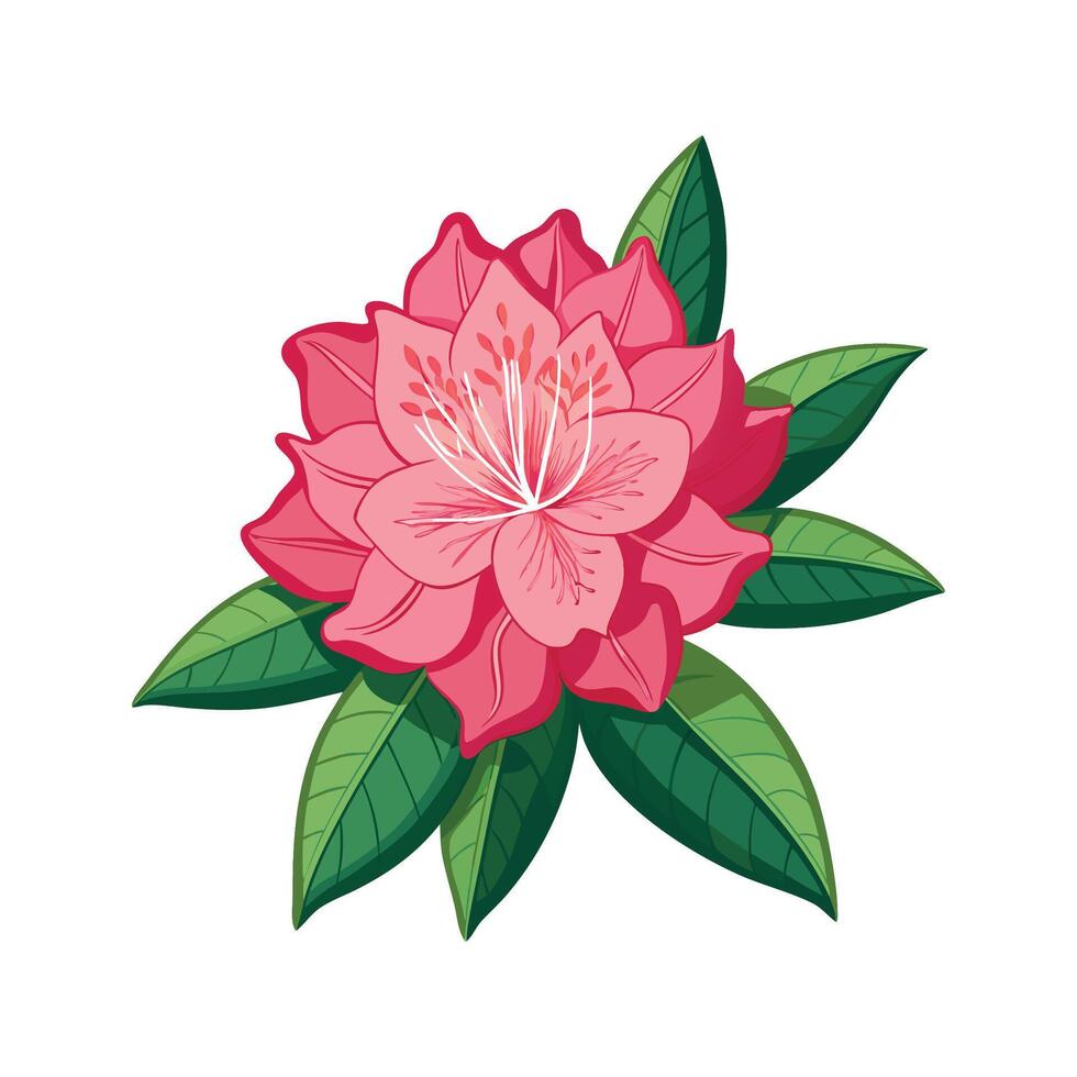 Charming Rhododendron Plant Design vector